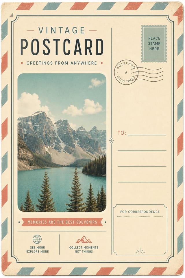 Vintage Postcard — modern style postcard front