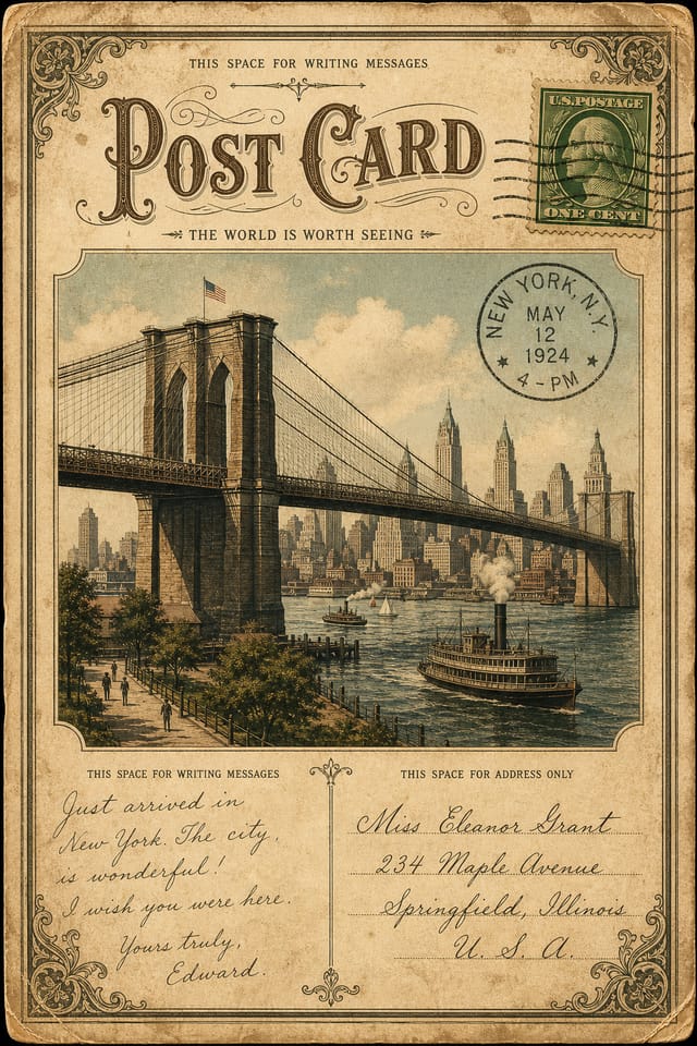 Vintage Postcard — vintage style postcard front