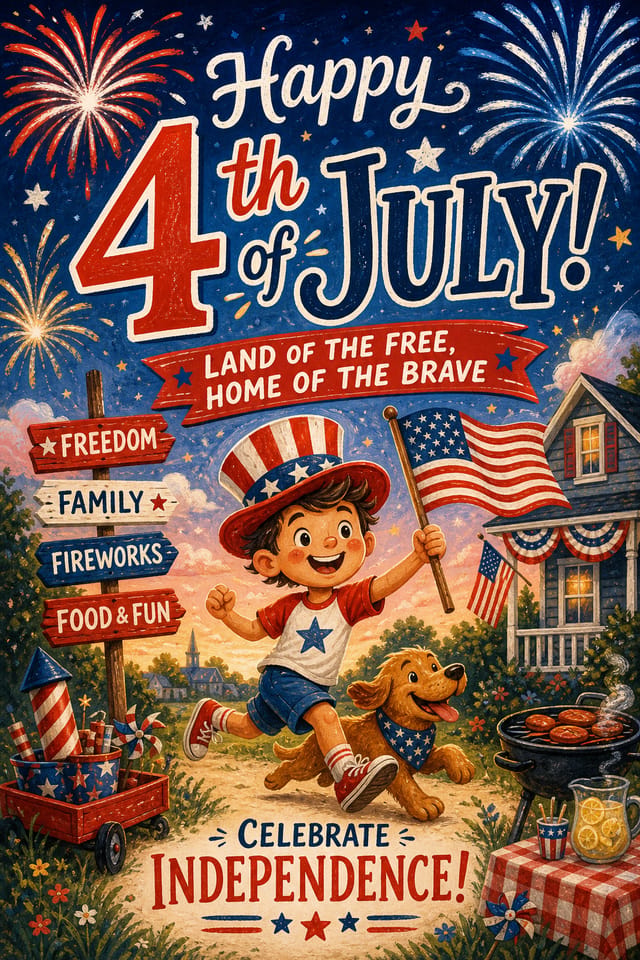 4th July Poster — illustration style poster