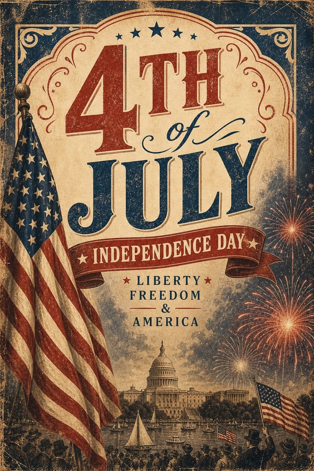 4th July Poster — vintage style poster