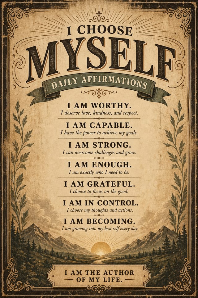 Affirmation Poster — vintage style poster