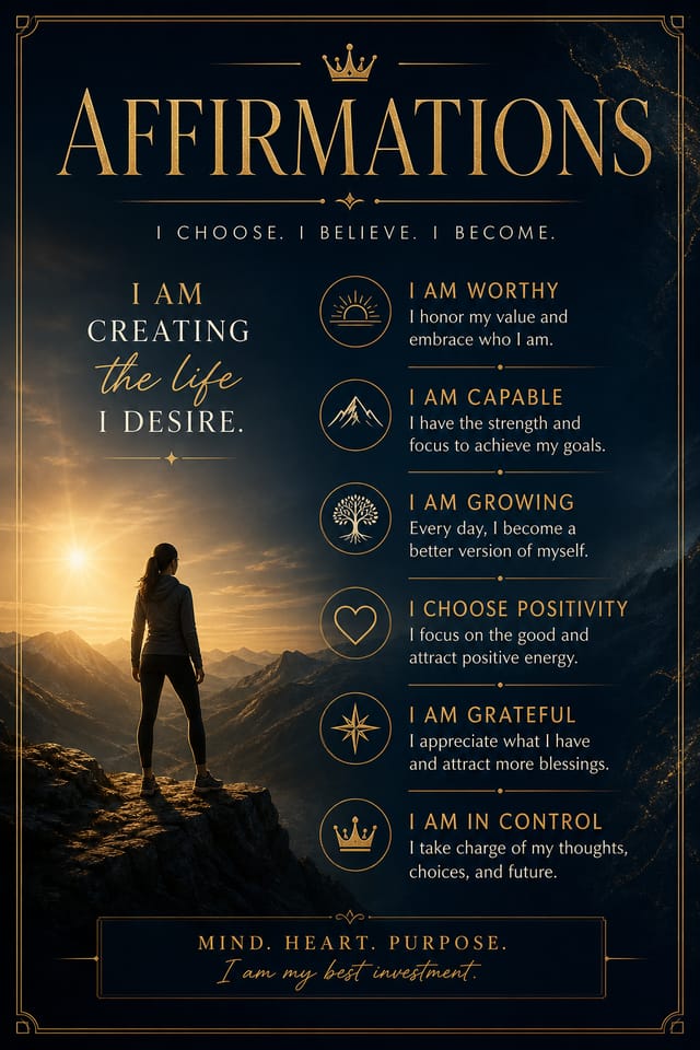 Affirmation Poster — elegant style poster
