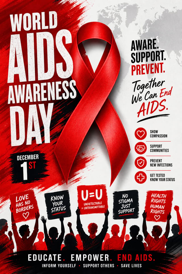 AIDS Awareness Day Poster — vibrant style poster