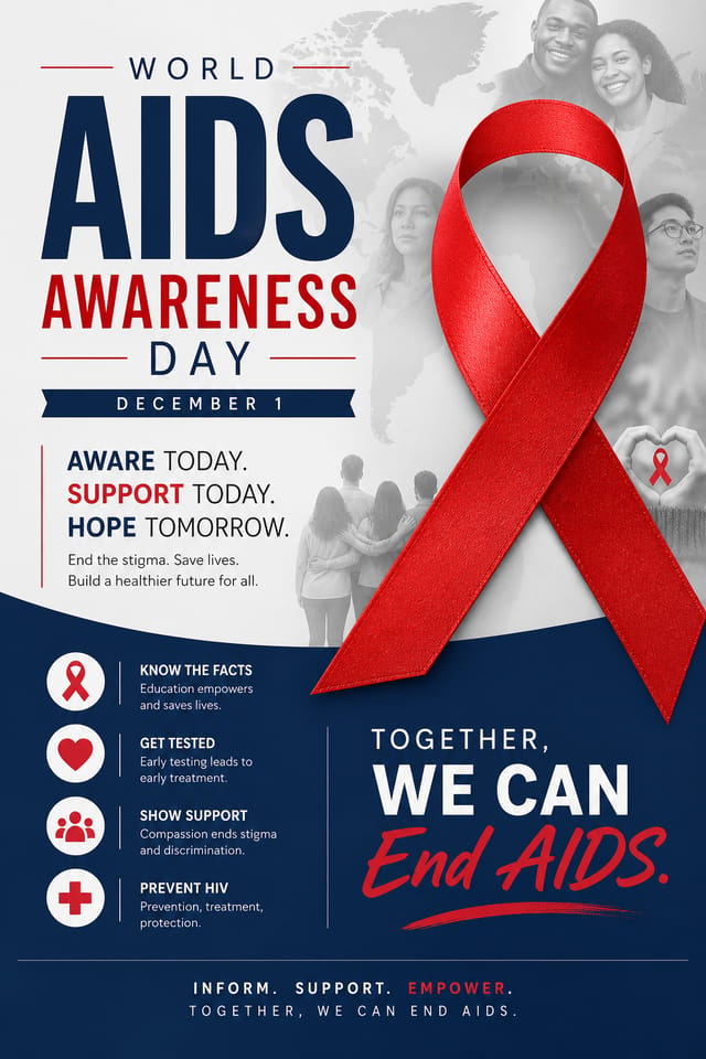 AIDS Awareness Day Poster — corporate style poster
