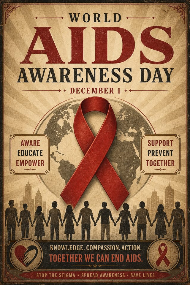 AIDS Awareness Day Poster — vintage style poster