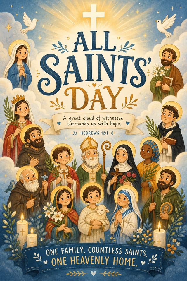 All Saints' Day Poster — illustration style poster