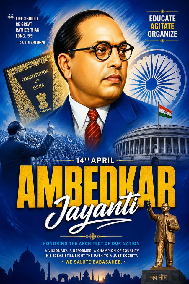 Ambedkar Jayanti Poster — vibrant style poster