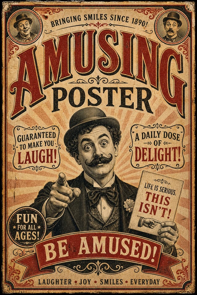 Amusing Poster — vintage style poster