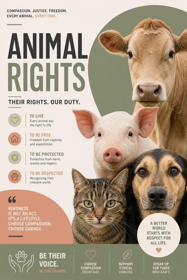 Animal Rights Poster — modern style poster
