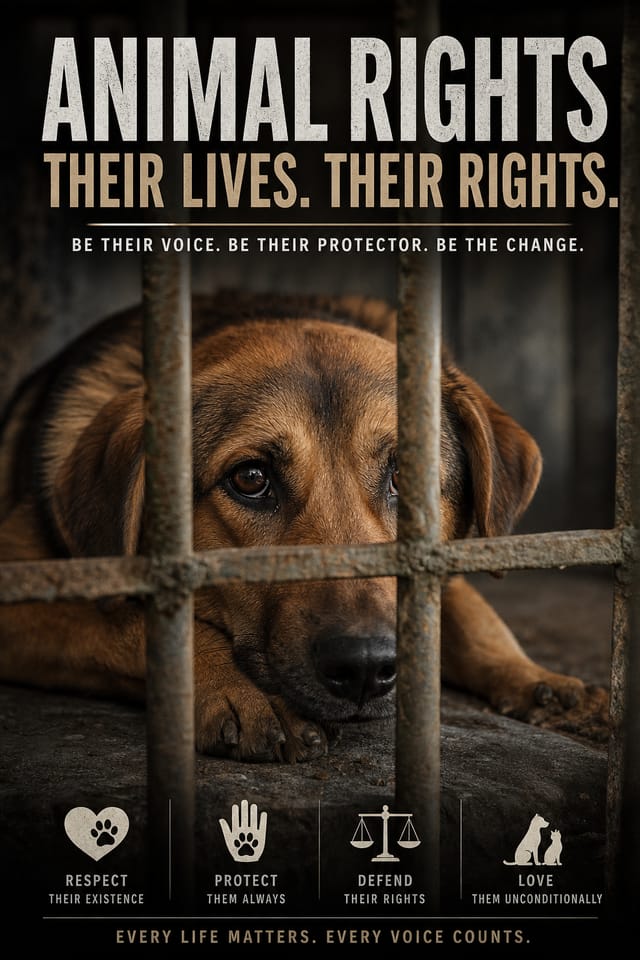 Animal Rights Poster — photo-realistic style poster