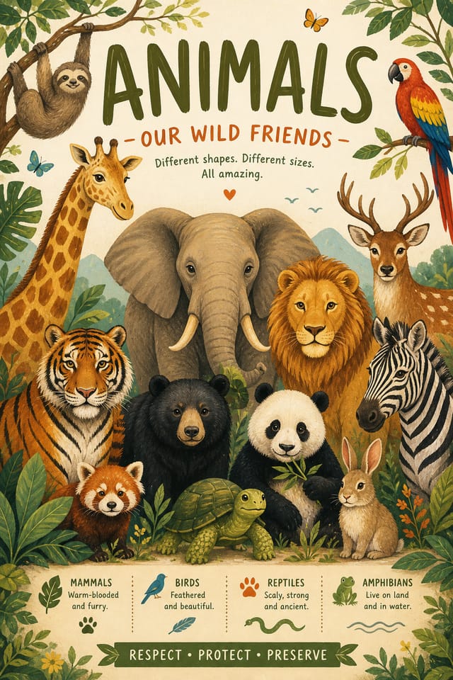 Animal Poster — illustration style poster