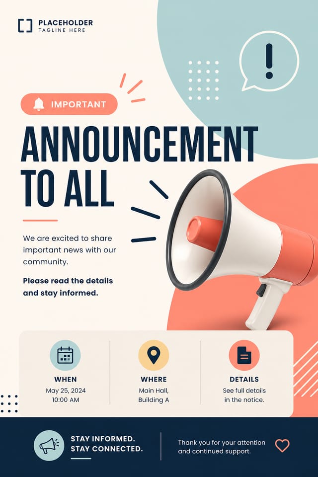 Announcement Poster — modern style poster