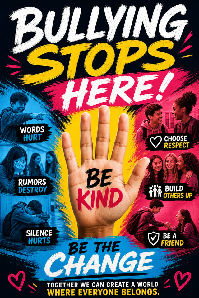 Anti Bullying Poster — vibrant style poster