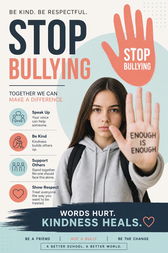 Anti Bullying Poster — modern style poster