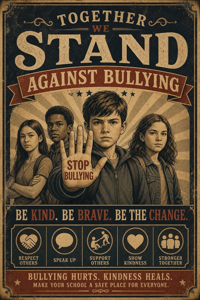 Anti Bullying Poster — vintage style poster