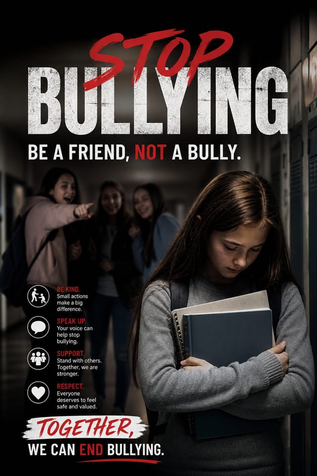 Anti Bullying Poster — photo-realistic style poster