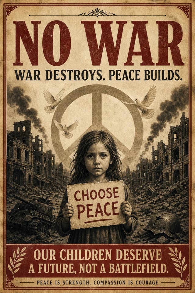 Anti War Poster — vintage style poster