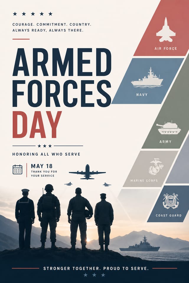 Armed Forces Day Poster — modern style poster
