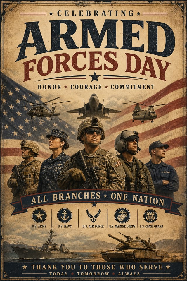 Armed Forces Day Poster — vintage style poster