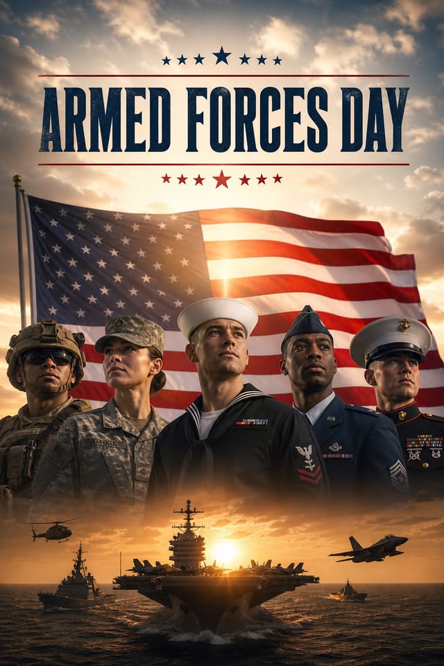 Armed Forces Day Poster — photo-realistic style poster