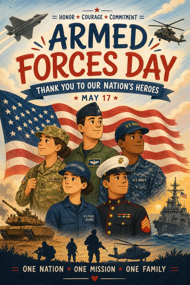 Armed Forces Day Poster — illustration style poster