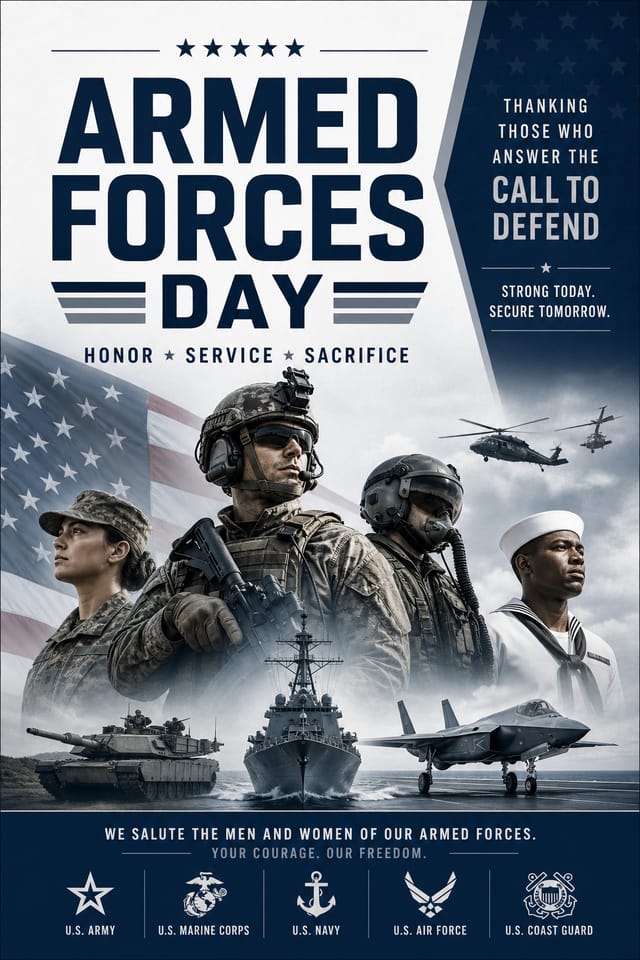 Armed Forces Day Poster — corporate style poster