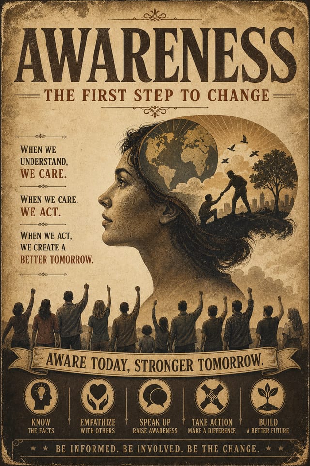 Awareness Poster — vintage style poster