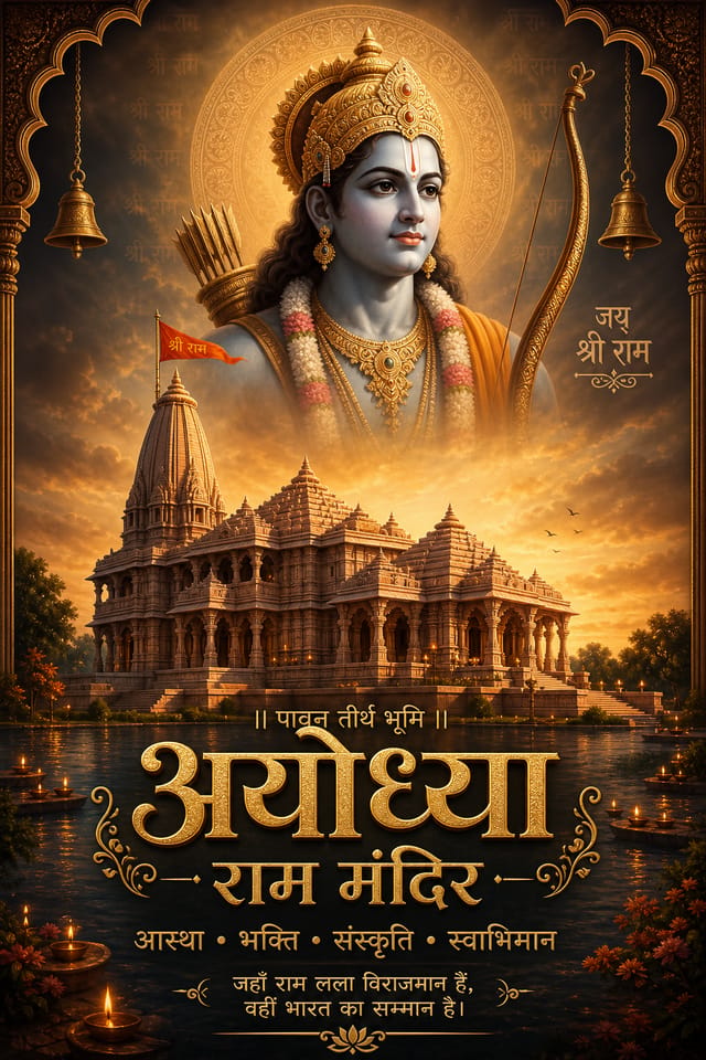 Póster de Ayodhya Ram Mandir — elegant style poster