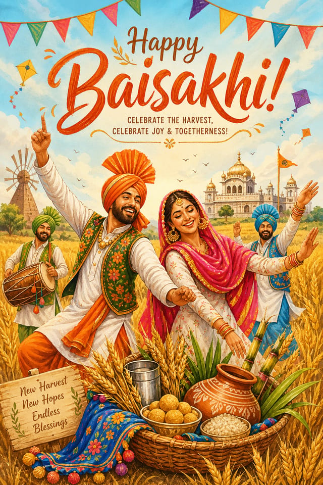 Baisakhi Poster — illustration style poster