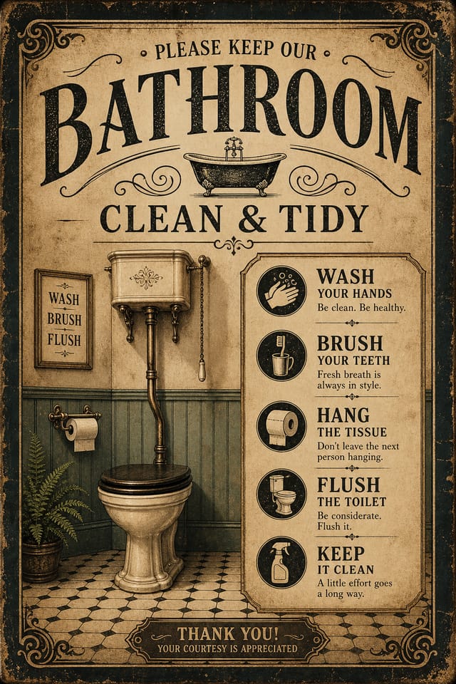 Bathroom Poster — vintage style poster