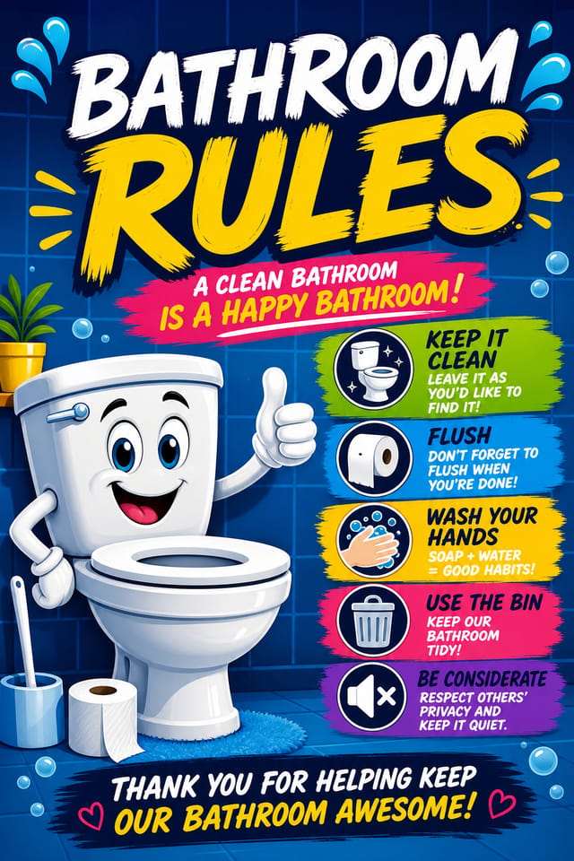 Bathroom Poster — vibrant style poster