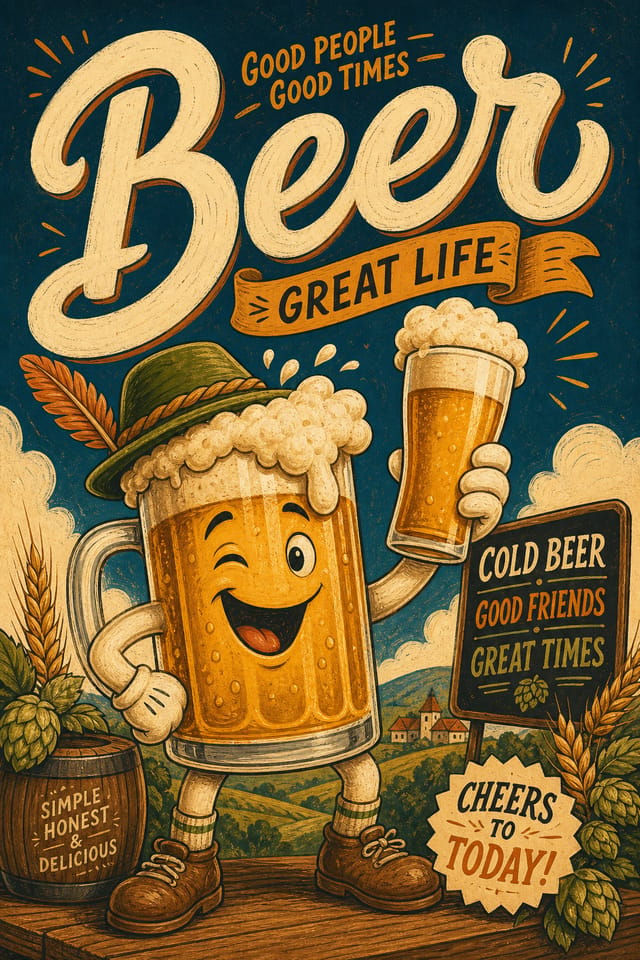 Bier-Poster — illustration style poster