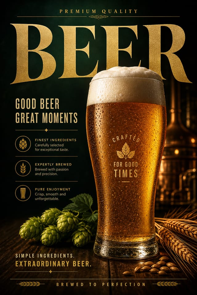 Bier-Poster — elegant style poster