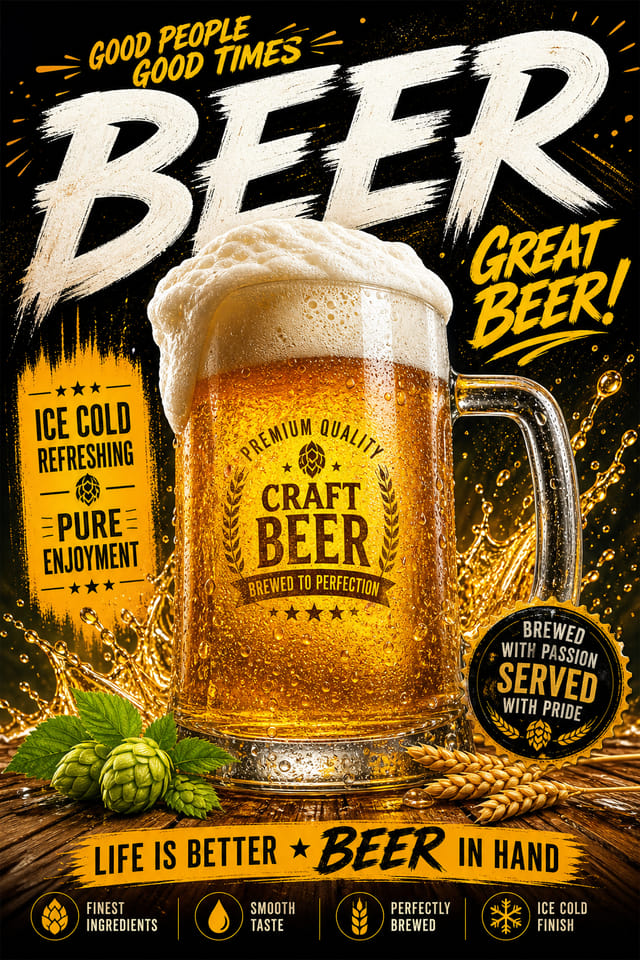 Bier-Poster — vibrant style poster