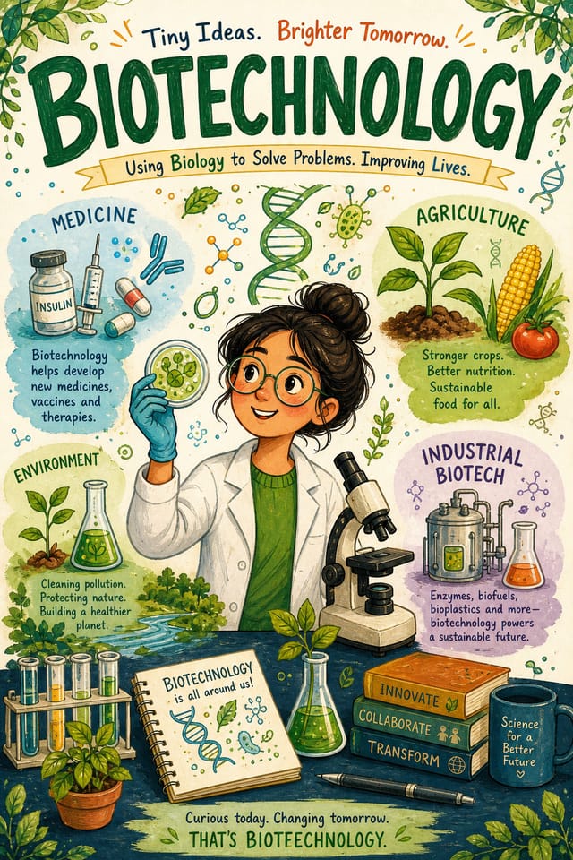 Biotechnology Poster — illustration style poster