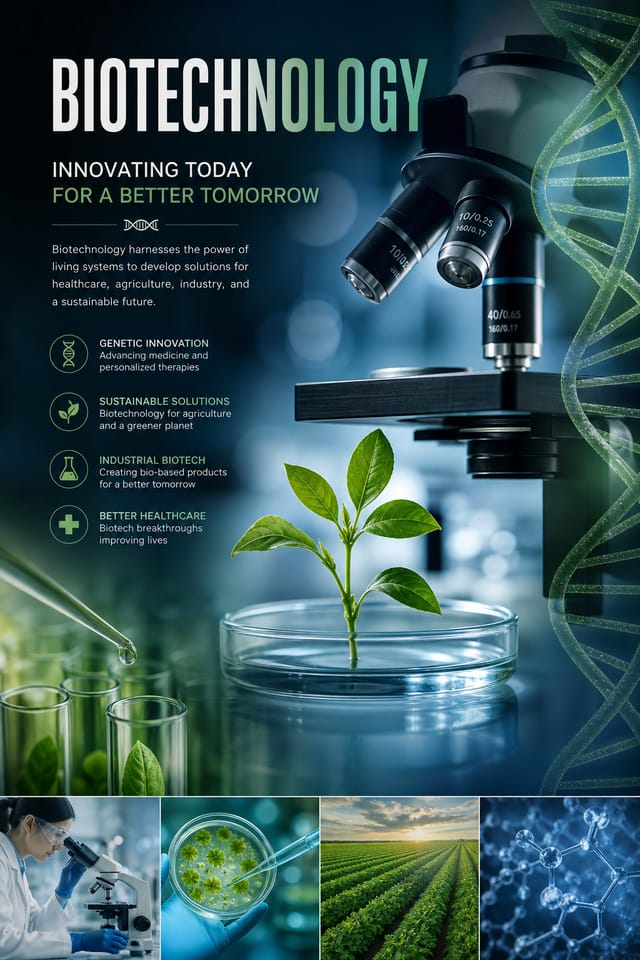 Biotechnology Poster — photo-realistic style poster