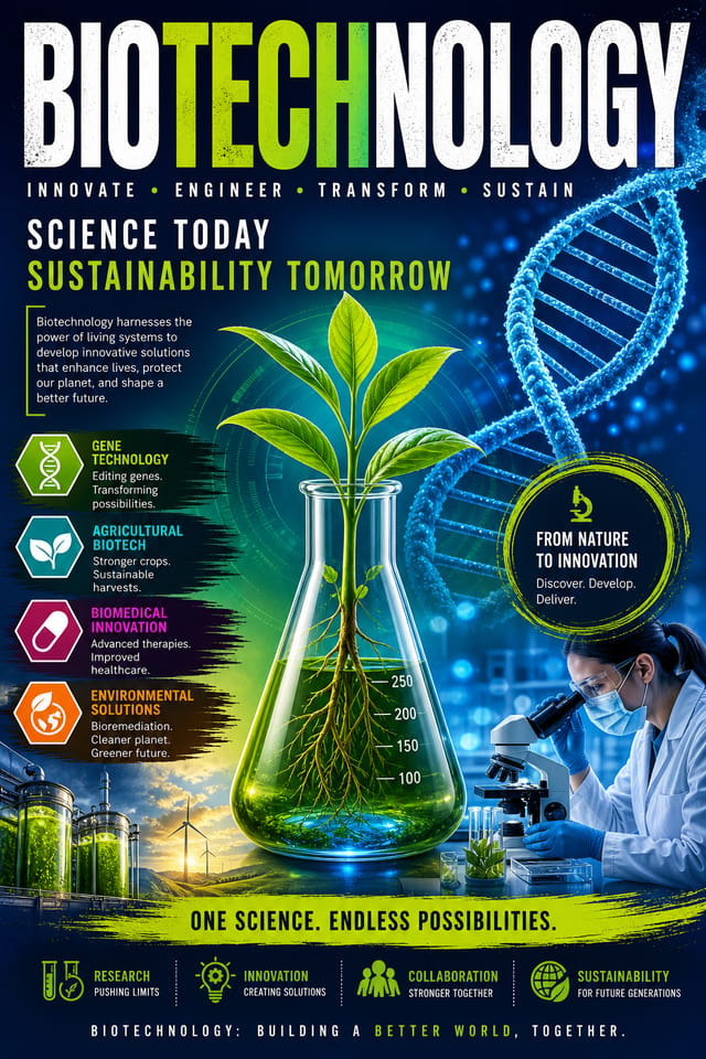 Biotechnology Poster — vibrant style poster
