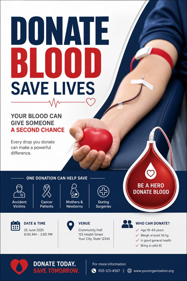Blood Donation Poster — corporate style poster