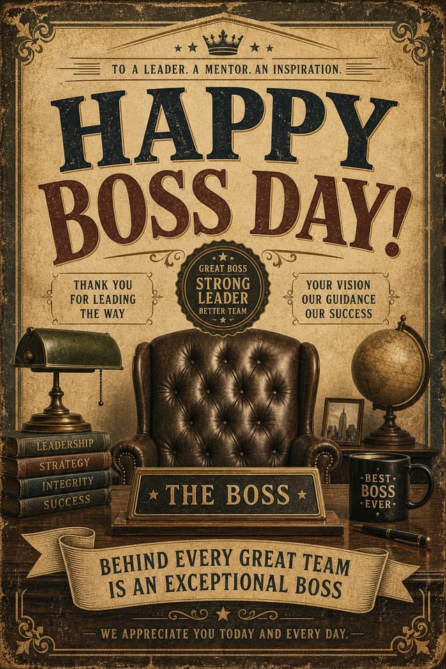 Boss Day Poster — vintage style poster