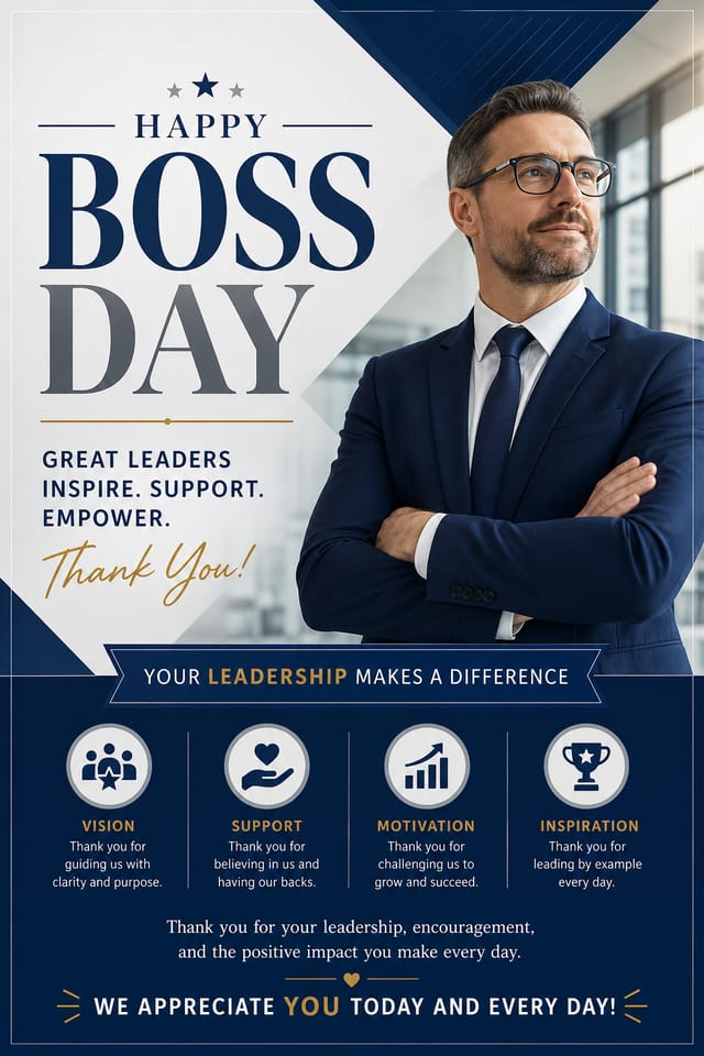 Boss Day Poster — corporate style poster