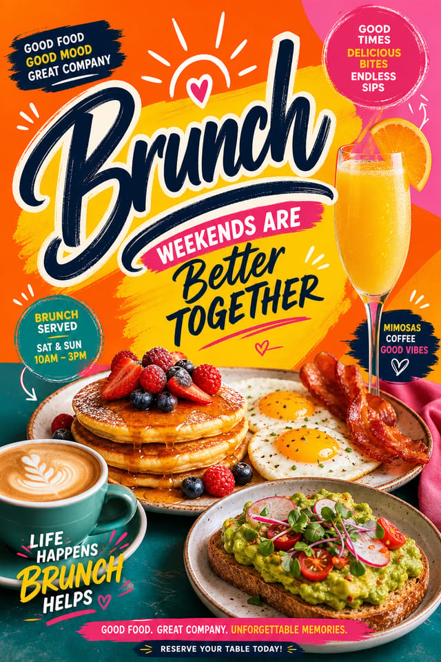 Brunch Poster — vibrant style poster