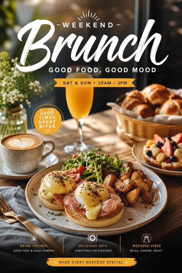 Brunch Poster — photo-realistic style poster