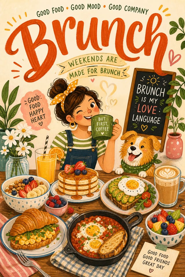 Brunch Poster — illustration style poster