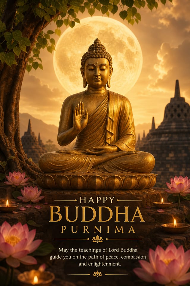 Buddha Purnima Poster — photo-realistic style poster