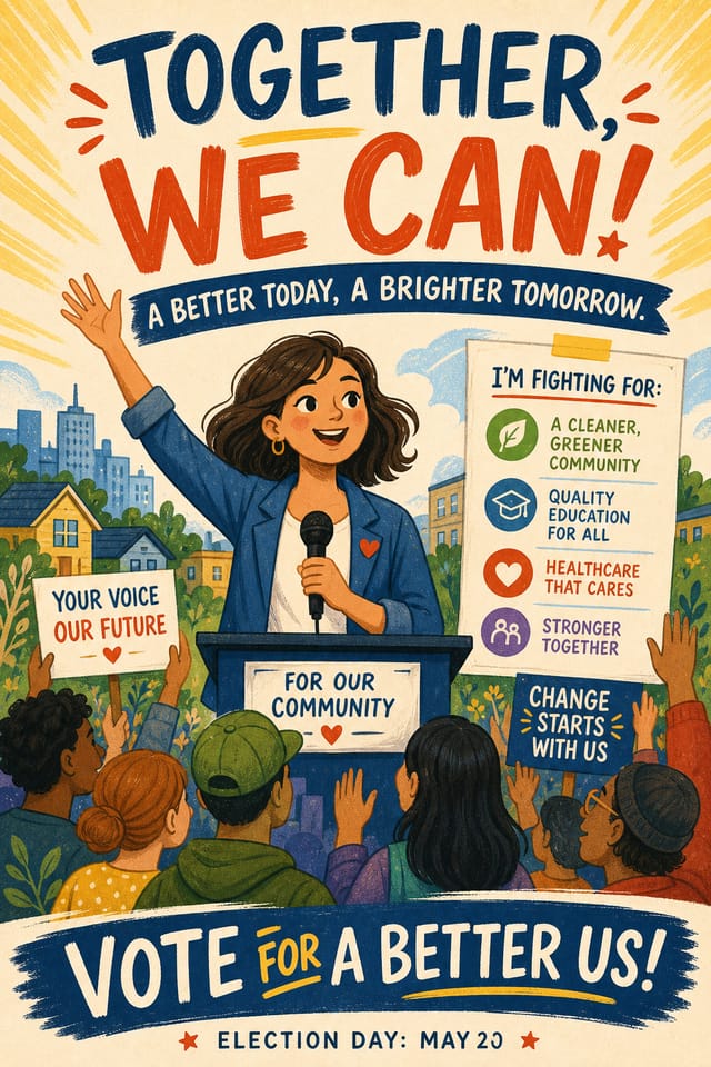 Campaign Poster — illustration style poster
