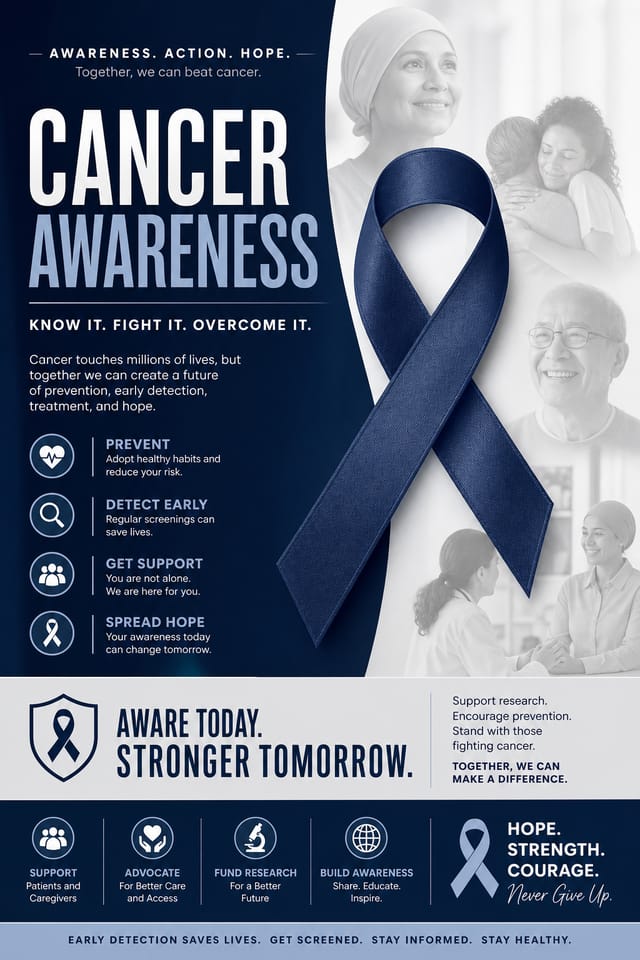 Cancer Awareness Poster — corporate style poster