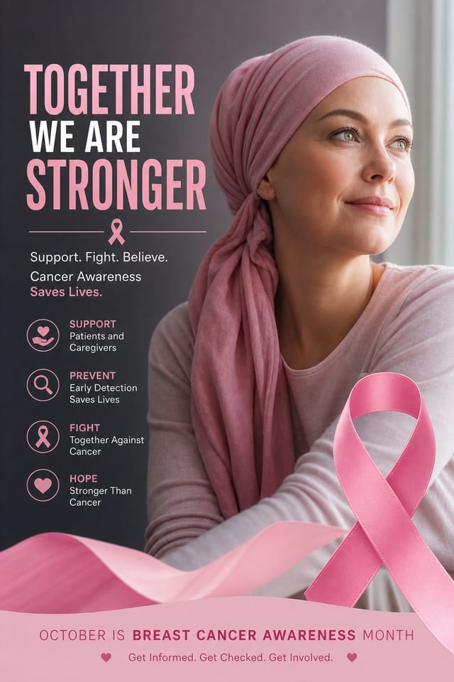 Cancer Awareness Poster — photo-realistic style poster