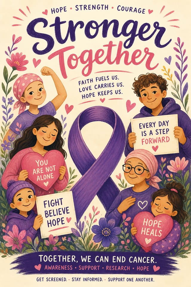 Cancer Awareness Poster — illustration style poster