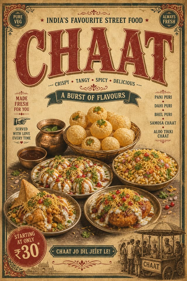 Chaat Poster — vintage style poster