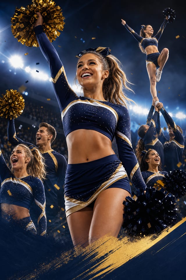 Cheerleading Poster — photo-realistic style poster
